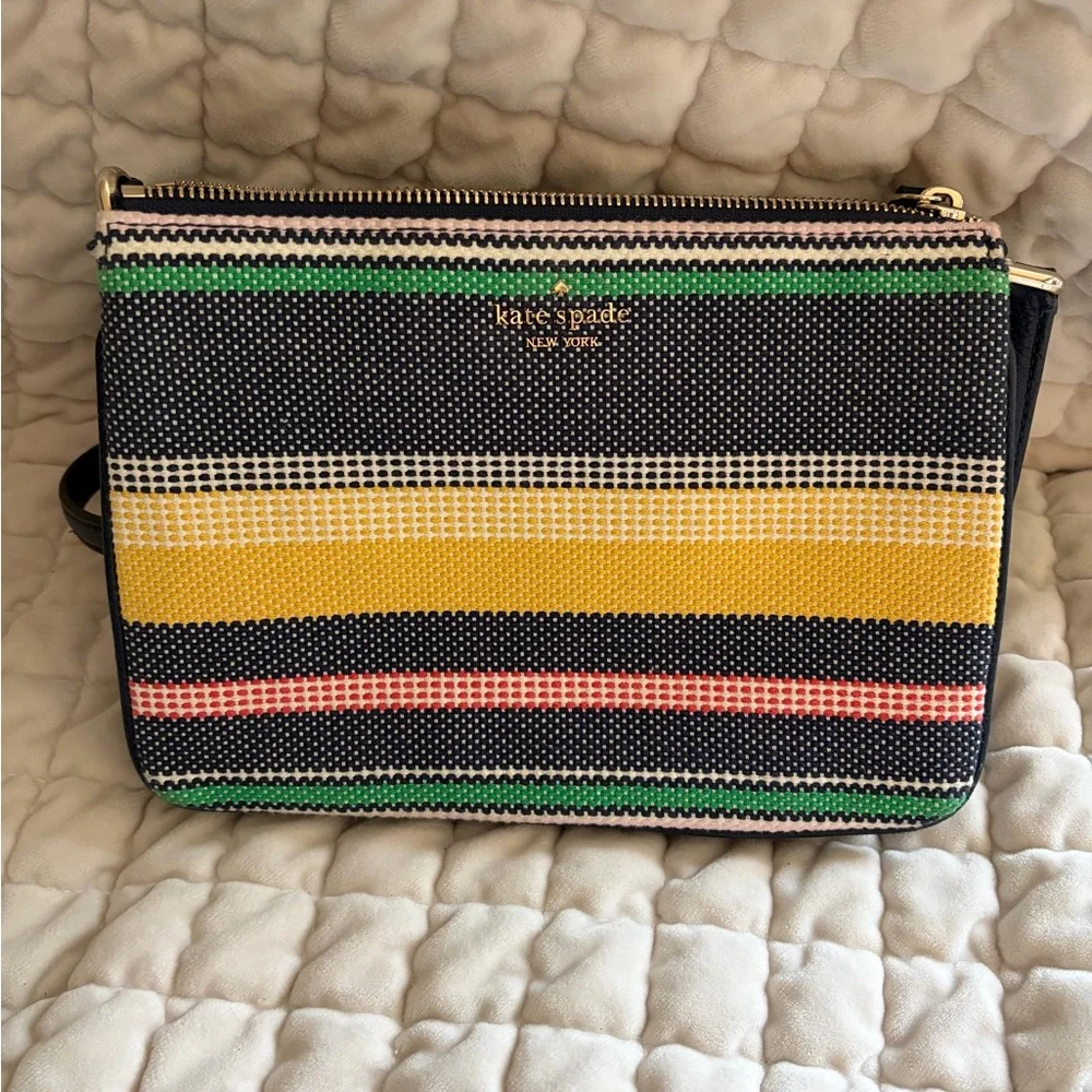 🤩Kate Spade Jackson Boardwalk Stripe Triple Gusset Crossbody ✨ - Picture 3 of 8